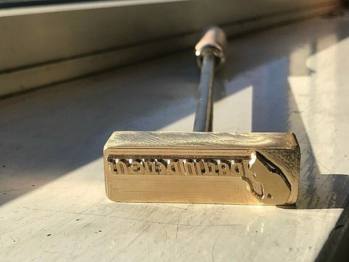 Branding iron wood - wood, leather