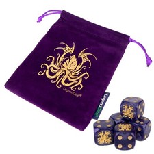 Perudo Dice Set - 5x 16mm Dice & Bags Cthulhu Skulls Dudo Liars Dice Pirate Dice