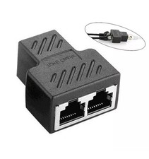 RJ45 Splitter Adapter Ethernet Cable 2 Way Dual Female Port Connector Plug