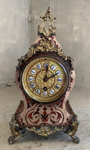 Antique boulle mantel clock - antique,