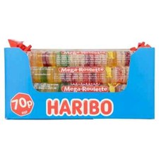 Haribo Mega Roulette Fruit Rubber Wheels Pack of 40 x45g