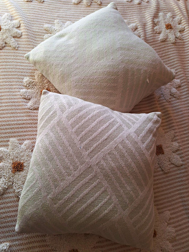 Pair square cushions mint - square,