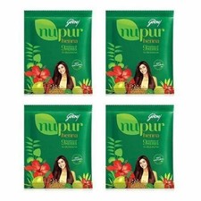 4 x 120gm Godrej Nupur 100% Pure Henna Mehendi Natural Conditioner Anti Dandruff