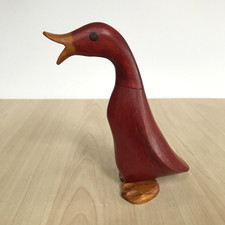 DCUK Red Wooden Duck Carving