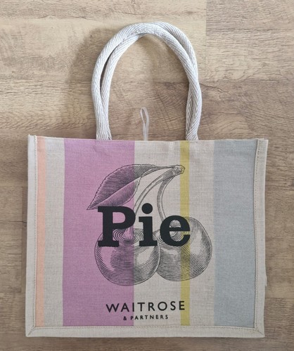 Waitrose cherry pie jute tote - jute,