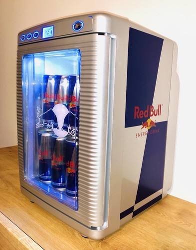 Red bull mini fridge - red,