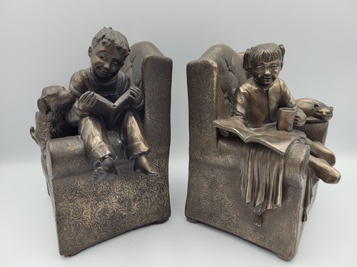 Genesis bronze tone bookends - genesis,