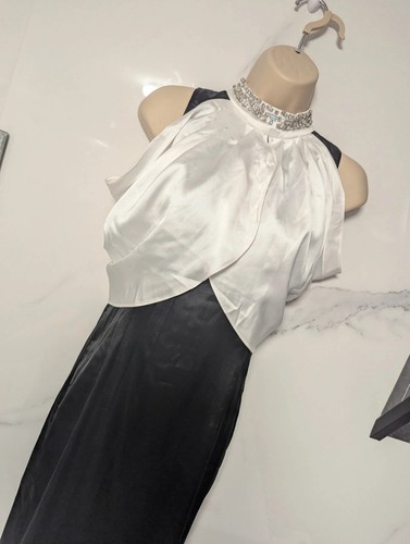 Quiz black white halterneck - quiz,