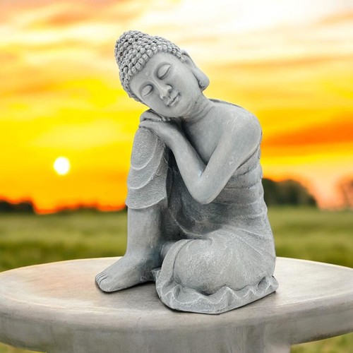 Buddha statue grey 54x36cm - grey,