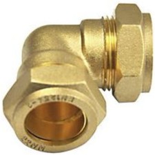 8MM 10MM 15MM 22MM 28M COMPRESSION ELBOW 90 FITTINGS PLUMBING COPPER PIPE UK