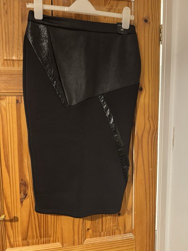 Black stretchy pencil skirt - black,