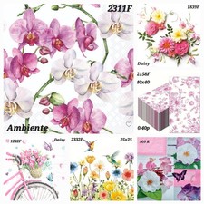 6 x Mixed Table Paper Napkins,Decoupage/art/Craft/Vintage/SPRING FLOWERS 