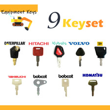 9 Master Plant Key Set Excavator Dumper Truck JCB Case Komatsu CAT Hitachi Lucas