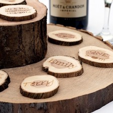 Personalised wooden log slices - personalised,