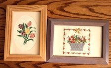FRAMED FLORAL TAPESTRIES