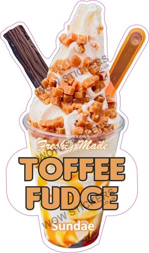 Ice cream van sticker toffee - cream,