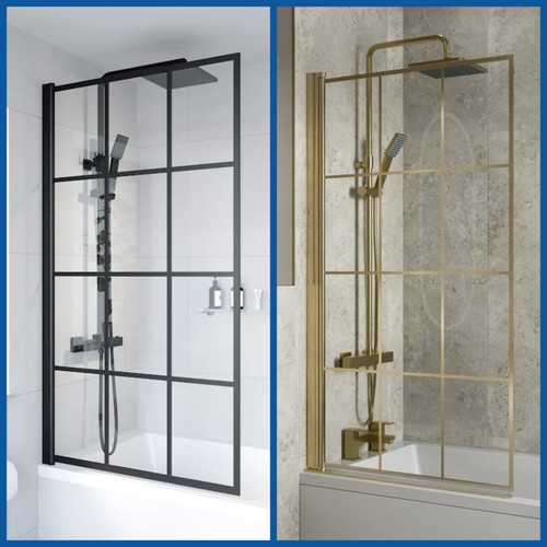 Modern grid bath shower screen - grid,