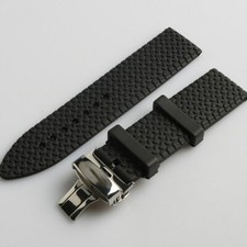 23mm Black Rubber Watchband