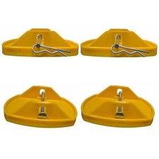 4 x DELUXE CARAVAN CORNER STEADY LEG JACK PADS STEEL PINS feet attach a pad