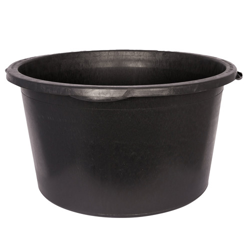 Rigid black plastic round tub - black,