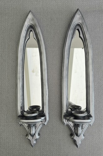 Gothic style silver mirror - gothic-style,