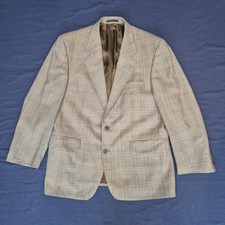 Yellow Check Wool Blazer Magee Wool Jacket Vtg Jacket Single Breasted 42" chest