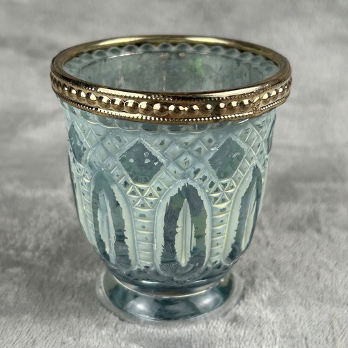 Blue mercury glass votive - mercury,