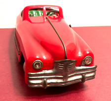 TRI-ANG England MINIC TOYS  No2 red 6 7/8" SPORTS CAR clockwork gearshift WORKS