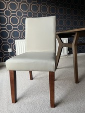 Next Faux Leather Dining Chairs Taupe grey, Set Of Six