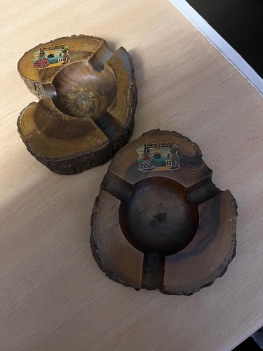 Wooden vintage ashtrays from - wooden,