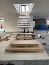 CENTRE SPINE STAIRCASE SOLID OAK TREADS INCLUDING STEELWORK £3317.50 plus vat
