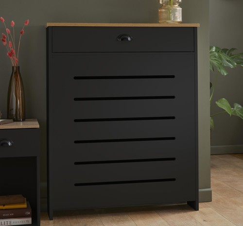 Black radiator cover small - cover,