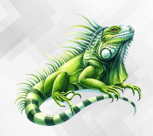 Green iguana wall vinyl - green,