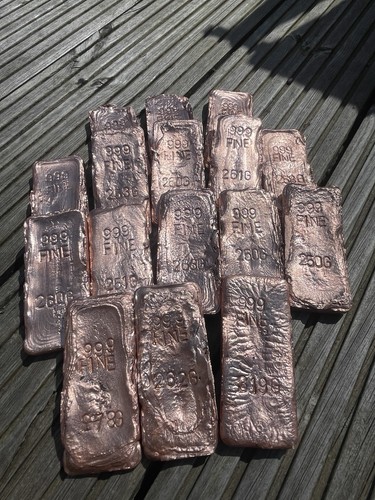 Copper bar 250g - +, pure