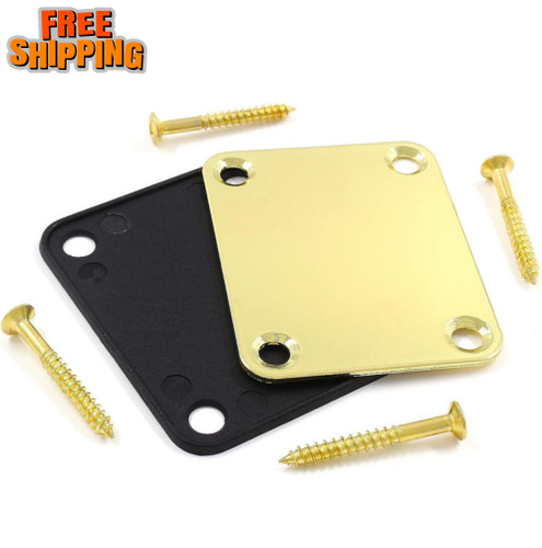 Guitar neck plate gold - guitar,