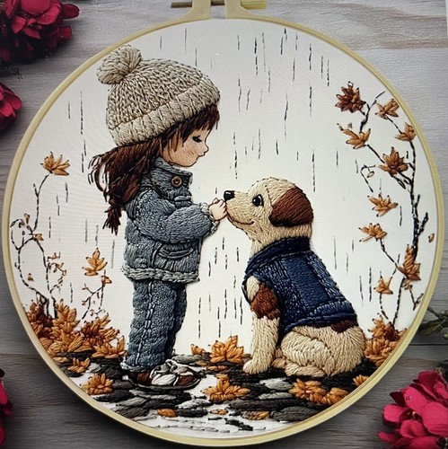 Embroidery kit with display - embroidery,