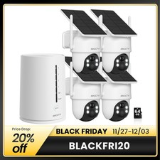 ARCCTV 4MP Wireless Security Camera System Solar Powered PTZ Outdoor w/ NVR 64GB