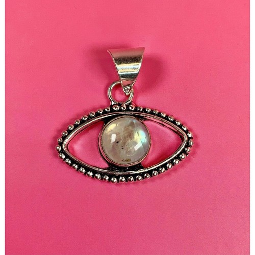 Rainbow moonstone evil eye - moonstone,