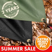 PVC 600gsm Extra Heavy Duty Tarpaulin Waterproof Ground Sheet Cover Lorry Tarp