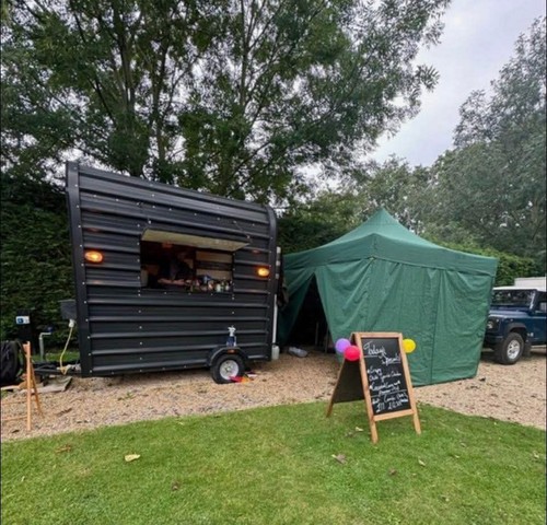 Navy blue mobile coffee van