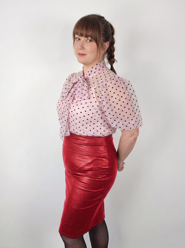 Red faux leather stretchy - faux, pu