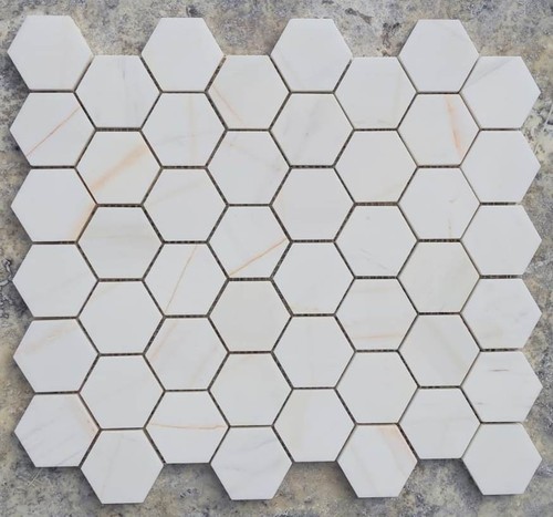 White dolomite honed - honed, hexagon
