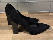 CARVELA BLACK FAUX SUEDE GOLD
