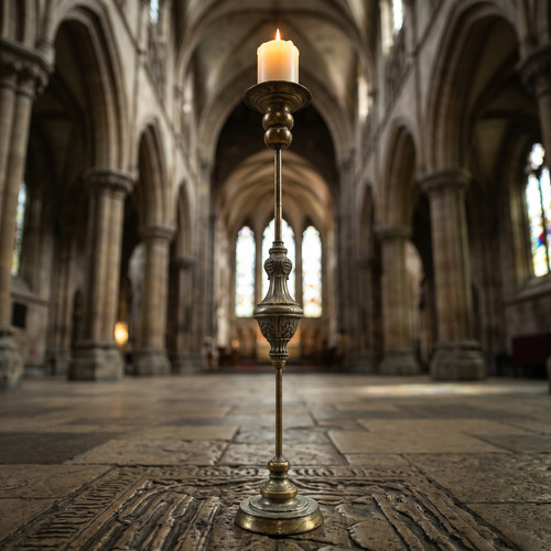 Tall candle holder brass - tall,