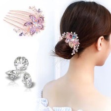 Wedding Diamante Crystal Hair Comb Clips Rhinestone Bridal Hair Accessories Gift
