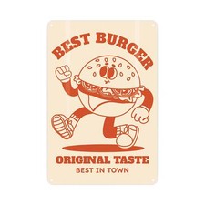 Retro Diner Metal Sign - 1950s Best Burger Novelty Metal Plaque Wall Decor Gift