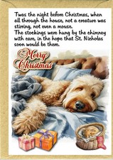 Golden Doodle Labradoodle Dog Christmas Card (4"x6") (Blank inside) by Starprint