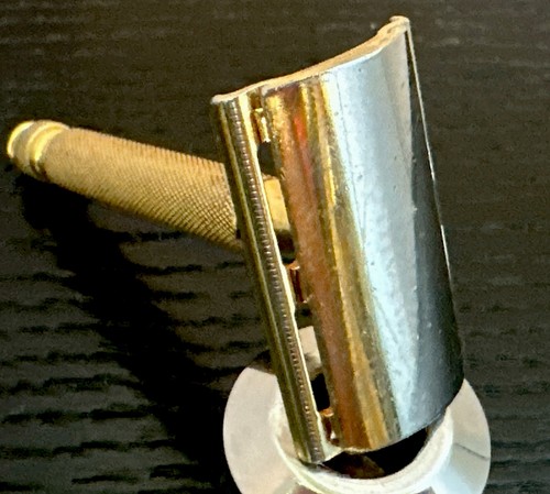 Vintage gillette gold etched - vintage,
