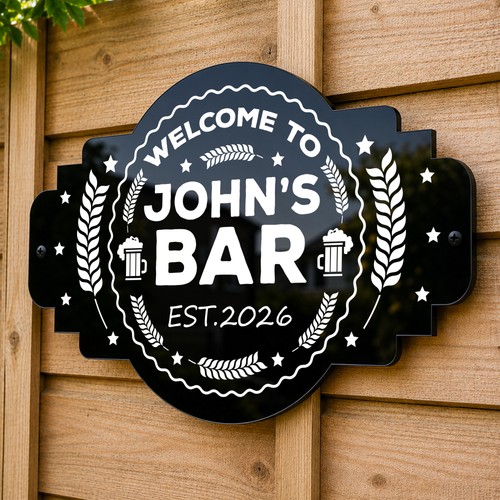 Personalised pub home bar - home, sign
