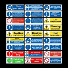 Catering Food Preparation Signs Kitchen Stickers Health and Safety Regulation